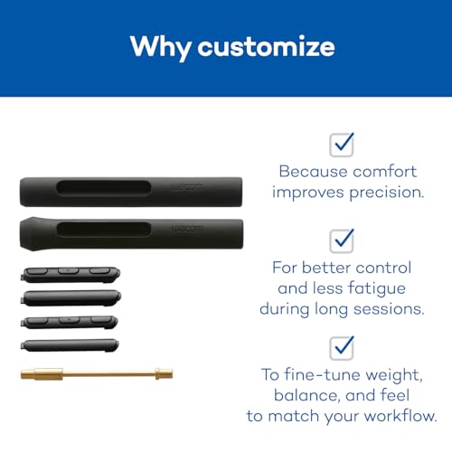 Image of Wacom Pro Pen 3 Customization Kit | If your Wacom device came with the slim version of the PP3, this kit comes with the grips & weights to configure the pen
