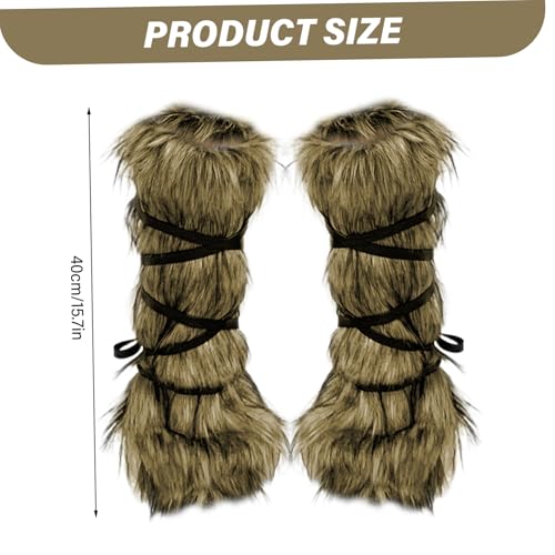Calentadores de piernas de piel sintética Gcroet fundas de botas medievales para cosplay mujer 6