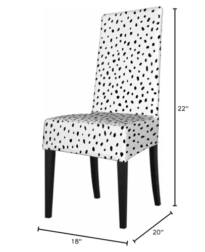 Numland NUMLAND-TT-A64 1 Pack Black And White Leopard Print Dining Room Chair Covers Wild Animal Skin Pattern Spotted Art Short Stretchable Polyester Removable Washable thumb #6