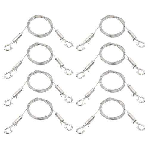 JKAPCYJFHF 8 Pcs 2m x 1.5mm Heavy Duty Adjustable Picture Hanging Wire Kit