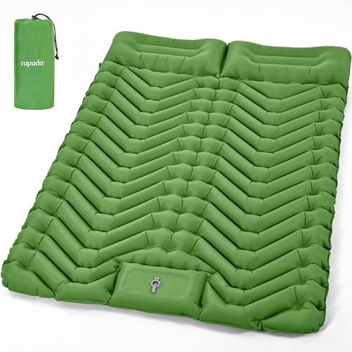 ROPODA Extra Thickness 3.9'' Inflatable Sleeping Pad for 2 Person with Pillow, Built-in Foot Pump, 79''*52'' Sleeping Mat with Carry Bag, Ultralight & Compact Camping Mattress for Hiking, Camping