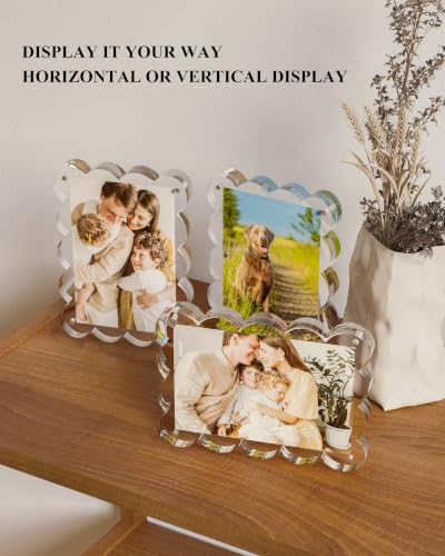 4x6 Scalloped Acrylic Magnetic Picture Frames, 3 Pack - image 2