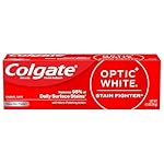 Colgate Optic White Stain Fighter Whitening Toothpaste, Clean Mint Flavor, Safely Removes Surface Stains, Enamel-Safe for Daily Use, Teeth Whitening Toothpaste with Fluoride, 4.2 Oz Tube