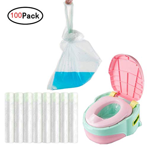 Chenqi Asiento del inodoro Liner Potty Asiento entrenamiento Bolsa con cordón Limpieza desechable Universal viaje Bebé Niños pequeños - 100PCS