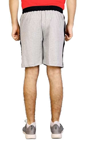 Image of Particle Men's Plus Size Big Size Bermuda Shorts | 230 GSM Ribbed Cotton Half Pant for Men with Deep Side Pockets | Sizes XL-5XL (34-52 Inch Waist)