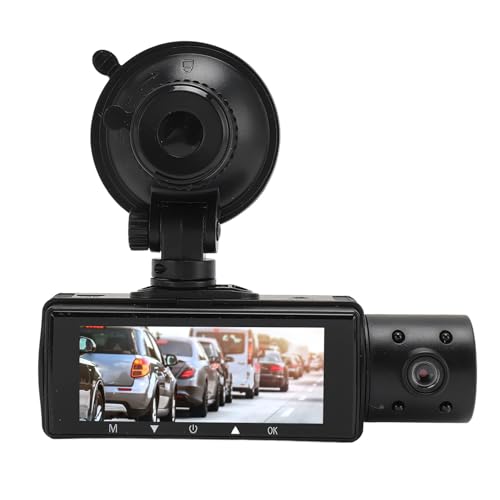 Cámara para salpicadero de coche con sensor G, triple lente HD y vigilancia en carretera 4