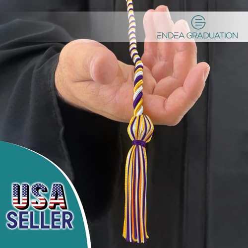 Image of Endea Graduation Single Honor Cord Three-Color (Purple /Gold /White)