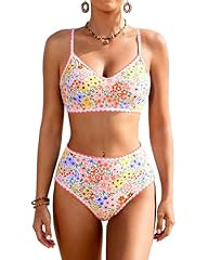 Orange Floral Swimsuits