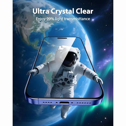 Image of OHAYO Tempered Glass Screen Protector Compatible with iPhone 15 and iPhone 16 | 9H Hardness Protective Glass | Full Screen Coverage | Scratch Resistant | HD Clear | Bubble Free Installation | Case Friendly