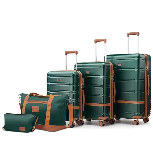 Image of NEISIA Luggage Sets 3 Piece with spinner wheels, PC+ABS Hard Shell Travel Luggage,Lightweight Carry-on suitcases with TSA Lock,YKK Zippers Fathers Day Gift for Dad Men Husband(Dark Green)