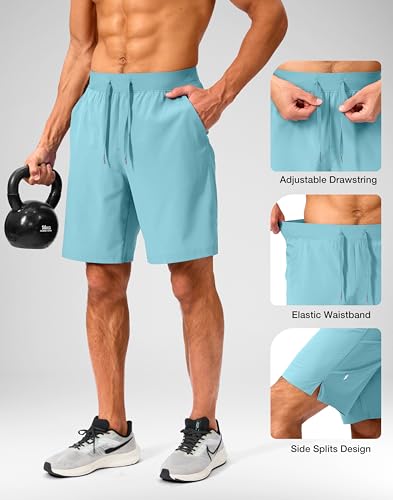 Image of Soothfeel Men's Running Shorts with Zipper Pockets 9 inch / 7 inch / 5 inch Quick Dry Eight Basketball Gym Workout Athletic Shorts