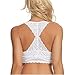 Felina Women's Comfortable Sexy Lace Racerback Bralette (Pack of 2) (Medium, White/Purple)