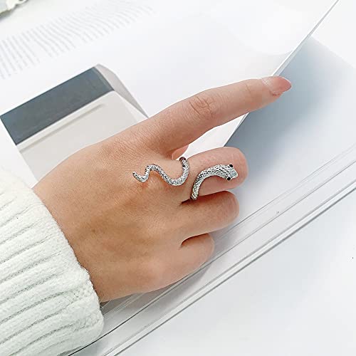 Image of GANGYUN 4 Pcs /Set Adjustable Cobra Snake Starfish Lotus Flower Yoga Finger Ring Open Wolf Eagle Dragon Claw Rings Sets Jewelry