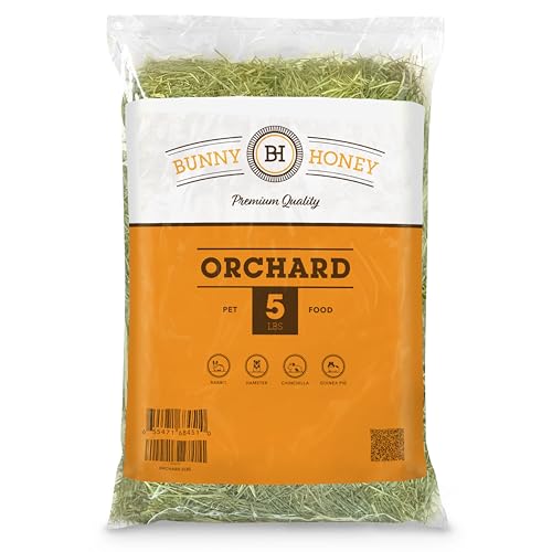 Bunny Honey Orchard Grass Hay for Guinea Pigs, Rabbits, Hamsters & Small Pets Fresh, High-Fiber, Supports Digestive Health & Dental Care, Non-Blended & Fresh Cut