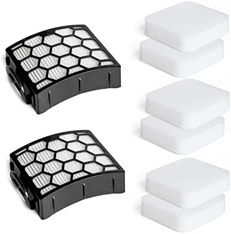 2 Pack Hepa Filters & 6 Pack Foam Filters Replacement for Shark Lift-Away Upright Vacuum Cleaner NV602UK NV602UKT NV702