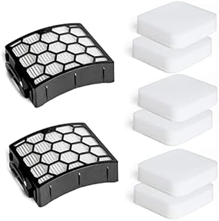 2 Pack Hepa Filters & 6 Pack Foam Filters Replacement for Shark Lift-Away Upright Vacuum Cleaner NV602UK NV602UKT NV702