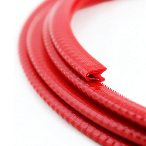 Türkantenschutz Auto u Gummiprofil Kantenschutz für Blech Klemmbereich Gummiprofile (10, Rot, 6mm)