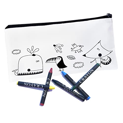 Lote 30 Estuches para Colorear Infantil para niños y niñas con Ceras de Colores, para Clase Manualidades, Pintar con Hijos, Estuche cumpleaños, Regalos Bautizo, Material Escolar.