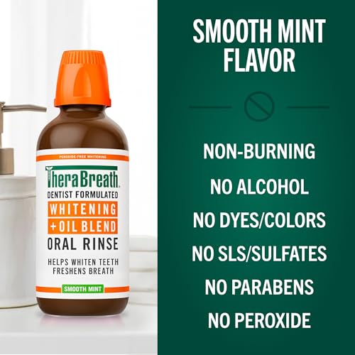 TheraBreath Whitening + Oil Blend Oral Rinse, Smooth Mint, 16 fl oz - image 7