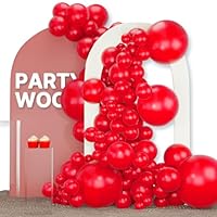 PartyWoo Red Balloons 120 pcs Different Sizes of 18 12 10 5 Inch Red Balloon Arch Kit Garland for Birthday Graduation Bachelorette Citizenship Anniversary Cherry Casino Theme Party Decorations Red-Y57