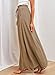 Dokotoo Beach Vacation Clothes for Women Casual Wide Leg Pants Tie Drawstring High Waisted Comfy Lounge Trousers Palazzo Linen Pants Women Summer with Side Pockets Khaki L