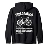 ciclopatico frase ciclista divertente bici uomo simpatica felpa con cappuccio