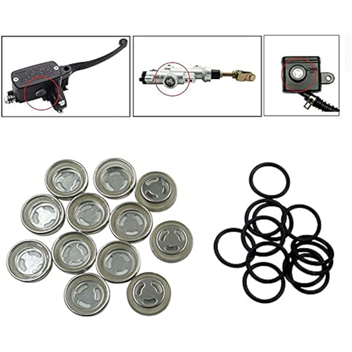 LIKENNY 高品質 マスターシリンダー 確認窓 ブレーキフルード確認窓 5セット 18mm マスターシリンダー サイトミラーガスケット 点検窓 覗き窓 油量窓 ブレーキ 交換 のぞき窓 リザーバー実用 交換 のぞき窓 バイク用 詳細画像4