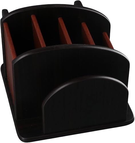 Miniatura 3 de dohobby Grande Negro Giratorio Madera Giratorio 6 Compartimentos Control Remoto Titular Oficina