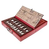 Aymzbd Exquisites Chinesisches Schach Aus Holz, Xiangqi, Tragbares Schachbrett Set, Kunsthandwerk