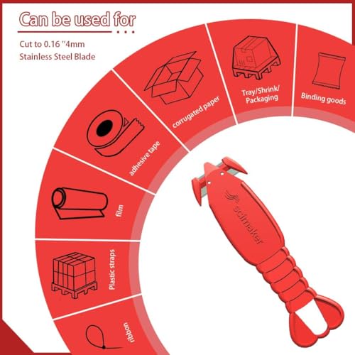 Image of Safety Box Cutter of Recessed Concealed Stainless Steel Blade,Box Opener for Efficient Package Opening, Utility Knife for Tape Splitter, Cartons, Cardboard, Wrap, Straps, Film.6pcs
