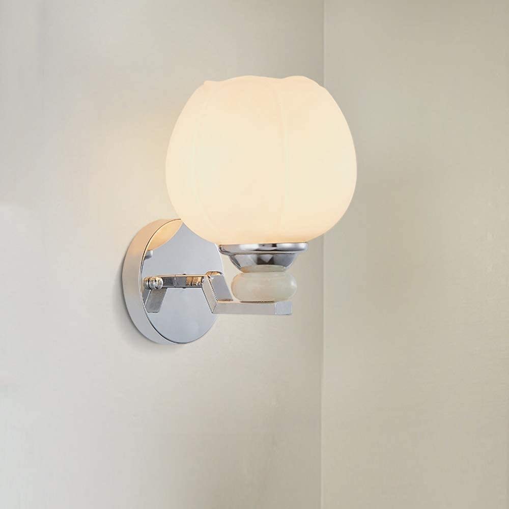 Aplique de pared con pantalla de vidrio agrietado y acabado cromado de 18 cm