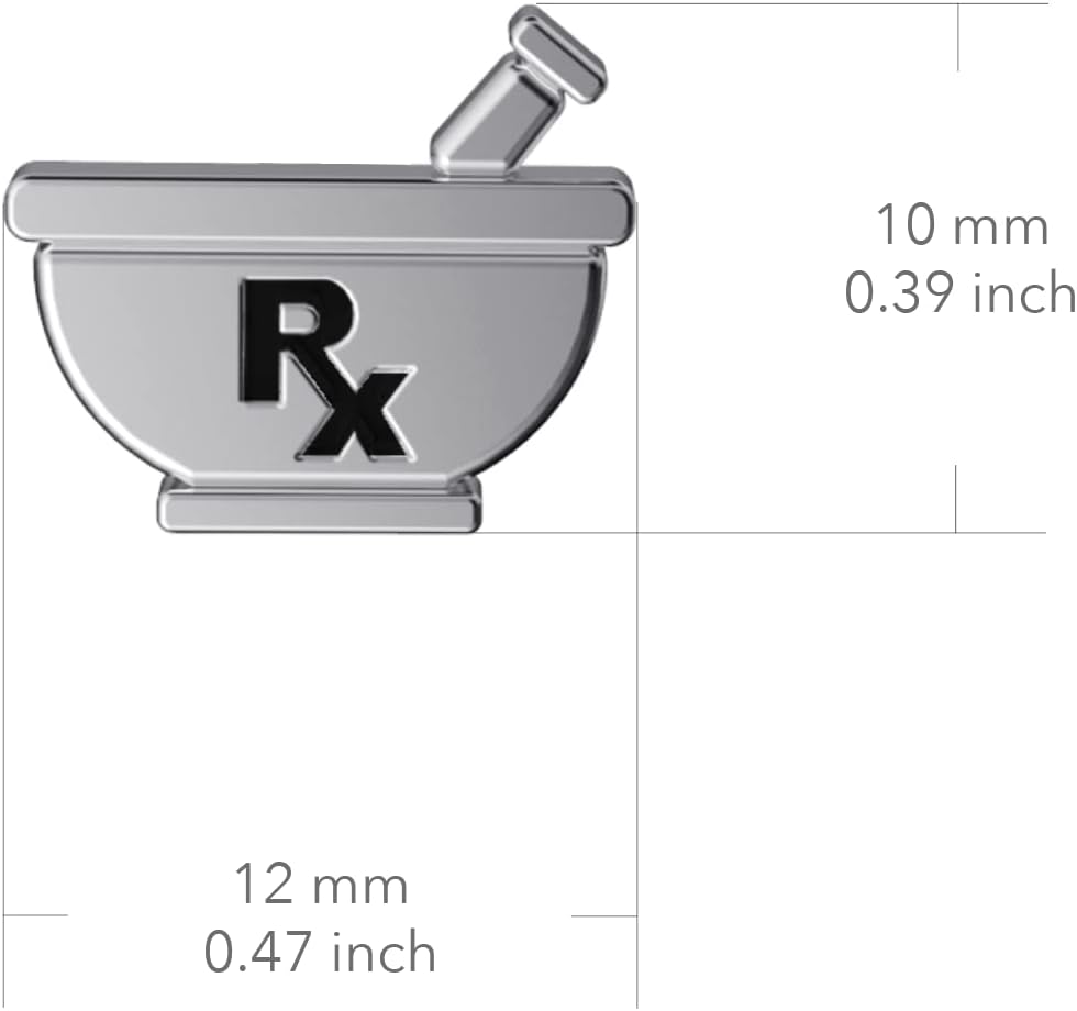 Pharmacy Post Earrings - Platinum over 925 Solid Sterling Silver, Pharmacist and Technician RX Studs, Hypoallergenic Jewelry Gifts Charms for Women Graduates by Dayna Designs