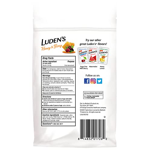 Luden's Deliciously Soothing Throat Drops, Honey & Berry Flavor, 25 Count #TOP1