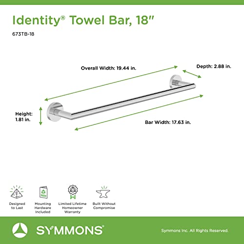 Symmons 673Tb-18 Identity 18 In. Wall-Mounted Towel Bar In Polished Chrome #TOP2