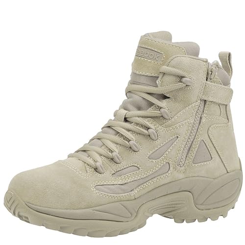 Reebok Reebok Work Men's 6" Side Zip Rapid Response Comp Toe, 14 D(M) US, Desert-Suede
