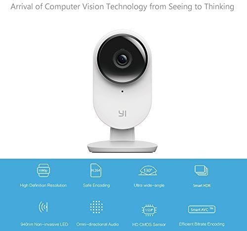 YI Home Camera 2, 1080p Full HD Wireless IP Security Surveillance System with Activity Zone, Human Detection for Indoor, Store, Baby, Pet Monitor with iOS, Android App - Cloud Service Available