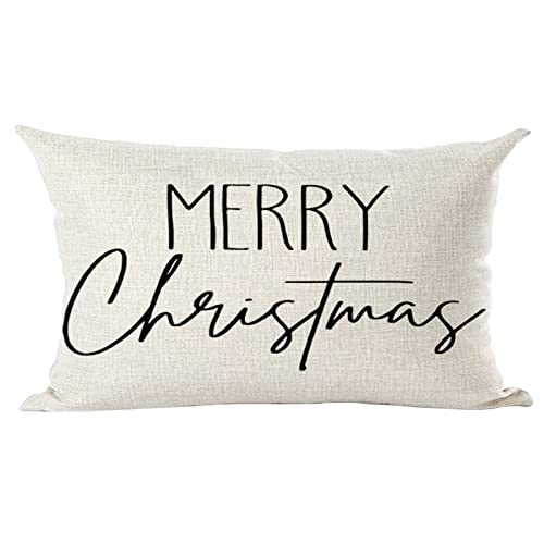 Ramirar Schwarzer Kissenbezug mit Aufschrift 'Merry Christmas',...
