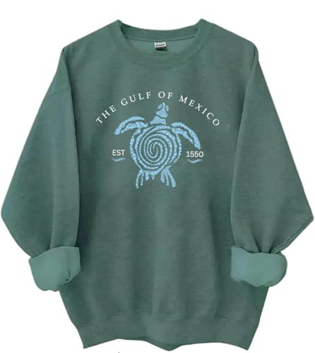 The Gulf of Mexico Est 1550 Sweatshirt Gulf of Mexico Shirt Green
