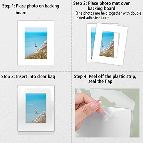 image for Golden State Art Pack of 25 White Pre-Cut 8x10 Picture Mat for 5x7 Pho