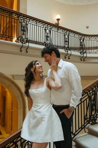 Jacquard Satin Short Homecoming Dresses for Teens with Bow 2025 Square Neck A-line Floral Cocktail Dress with Pockets3