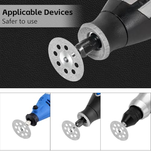 Flintronic 24Pcs Diamond Cutting Wheel, 22mm Mini Diamond Cutting Discs, Cut Off Discs with 4 Pieces 3 mm Mandrel for Dremel Rotary Tools, Suitable for Metal, Glass, Ceramics, Jade, Gemstones 7 Flintronic 24Pcs Diamond Cutting Wheel, 22mm Mini Diamond Cutting Discs, Cut Off Discs with 4 Pieces 3 mm Mandrel for Dremel Rotary Tools, Suitable for Metal, Glass, Ceramics, Jade, Gemstones - Image 7