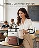 LOVEVOOK Laptop Backpack for Women with Giant Tumbler Holder,15.6 inch Professional Nurse Teacher Backpack Computer Laptop Bag,Cute Waterproof Travel Backpack Purse Work College Bag, Beige-Black-Brown #1