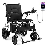 moovon 15 Miles Electric Wheelchair for Adults,Foldable Motorized Wheelchair, Portable Power Wheelchairs for Senior, Black
