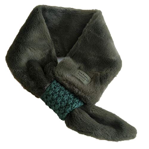 BigForest Winter Kunstpelz Kragen Schal Strickring Echarpe Plüsch Halstücher für Frauen Mädchen Gr. Einheitsgröße, grün Cover