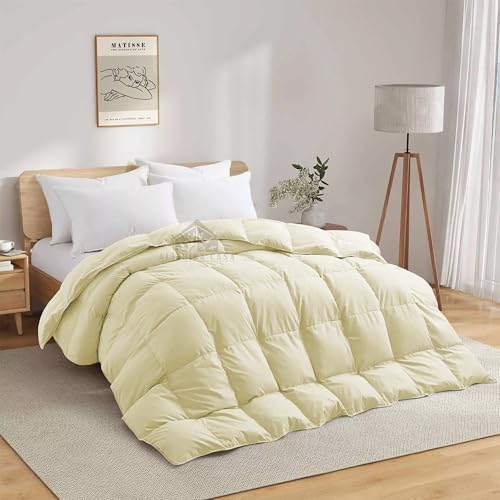 Image of Heavy Winter Comforter Single Size 60 inchX90 inch | 600 GSM Fill for Winter Comforter /Rajai /Duvet /Blanket Hotel Luxury Soft Fluffy Single Size - Ivory Color