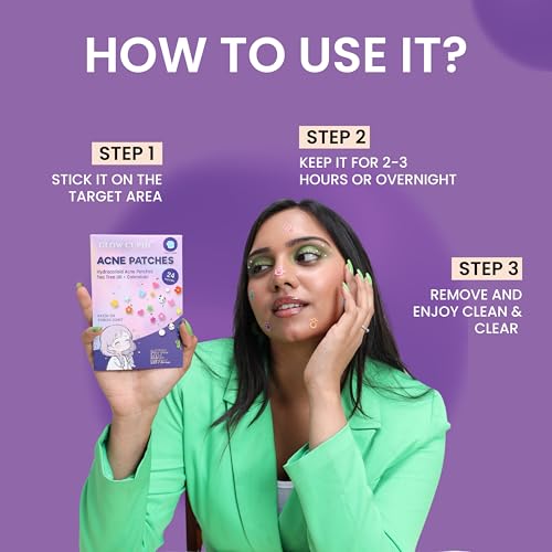 Image of Hydrocolloid Acne Pimple Patch with Tea Tree Oil & Calendula | Fast Healing | Absorbs Pus & Oil | Waterproof & Skin-Friendly Pimple Patches | Paw Shape - 24 Patches.