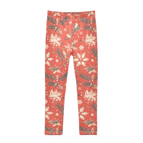 KLL Merry Christmas Snowflake Red Hoho Toddler Girls' Cotton Pants Soft High Waisted Lounge Pants Sports