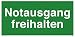Produktbild Fluchtweg Notausgang Schild Aufkleber "Notausgang freihalten" ISO 7010 | 297x148mm made by MBS-SIGNS in Germany