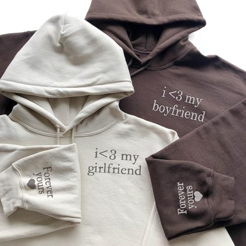 LJUNbin Custom Embroidered Hoodie for Couples, Customized Couple Sweatshirts, Personalized
