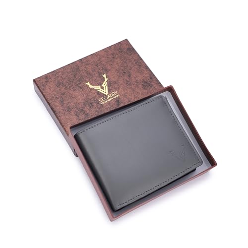 Image of Men's Vegan Leather Wallet | Slim Design | RFID Protected | Lightweight | Durable Bifold | Grey